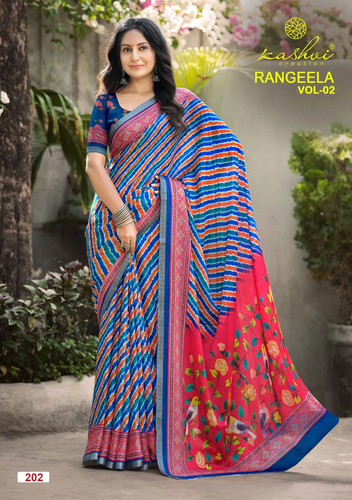 Kashvi Rangeela Vol 2 Dull Moss Printed Saree