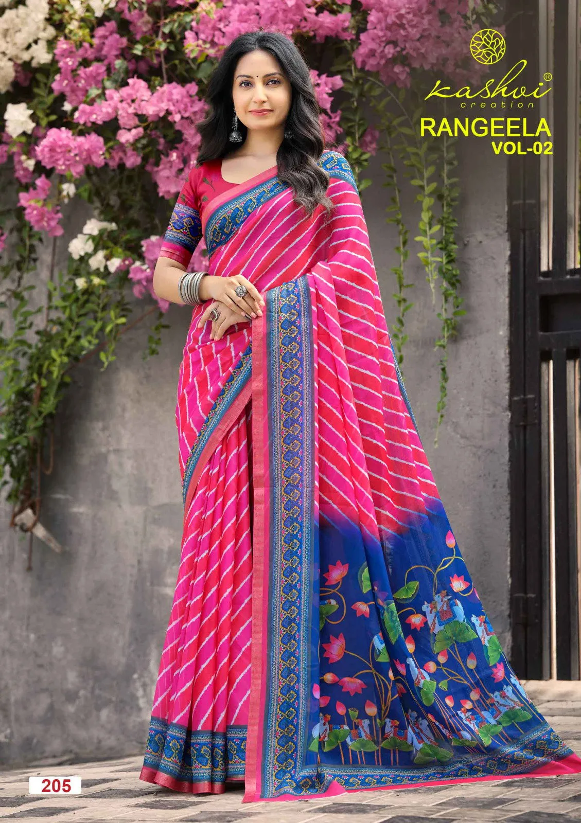 Kashvi Rangeela Vol 2 Dull Moss Printed Saree