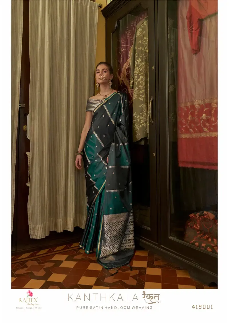 Rajtex Kanthkala Rangkat Satin Handloom Weaving Saree Collection