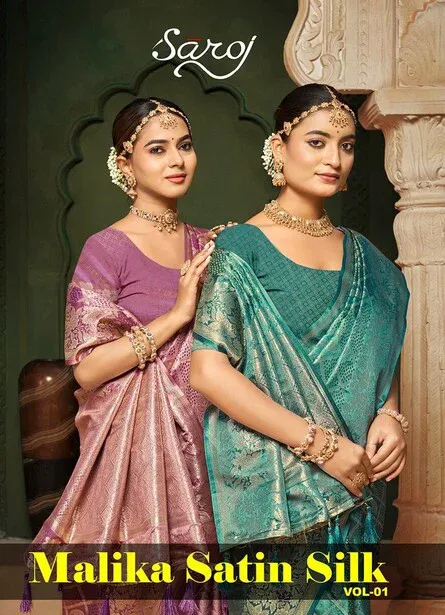 Saroj Malika Satin Silk Vol 1 Satin Silk Saree Collection