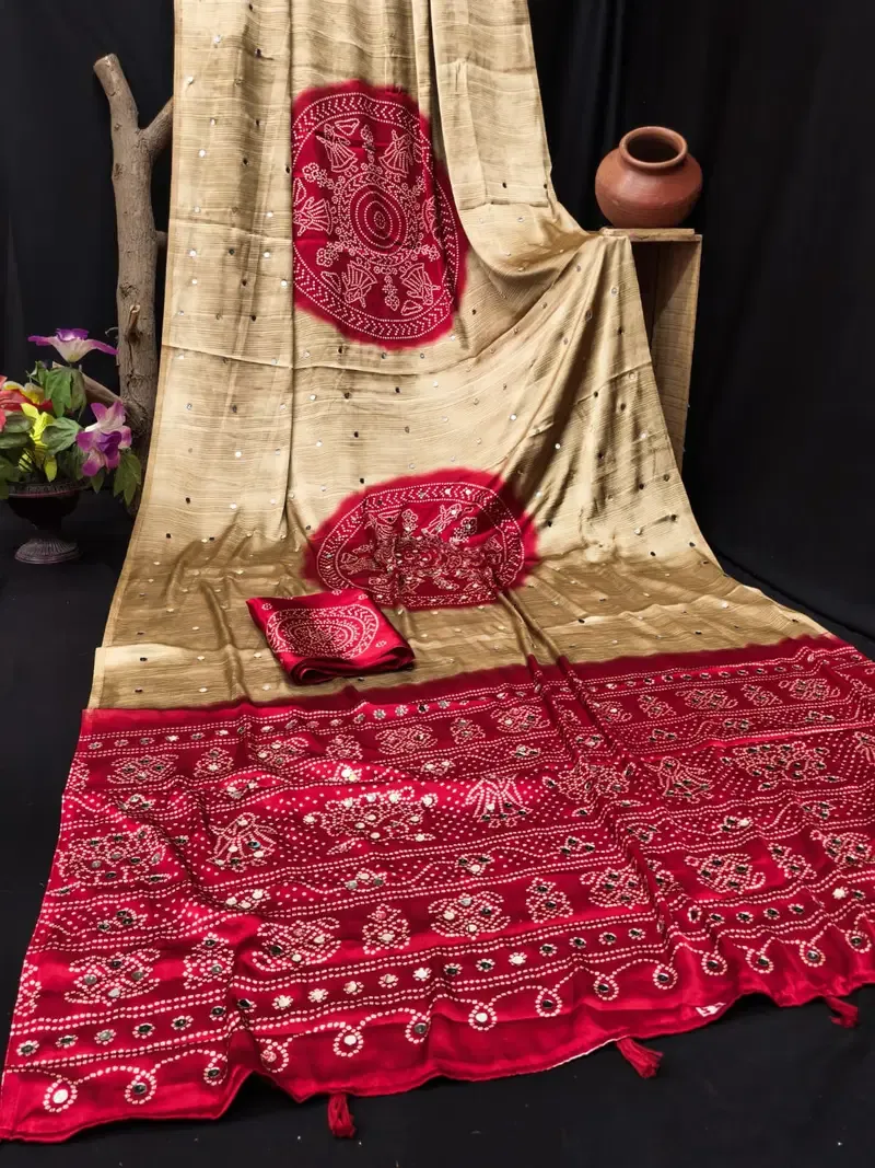 Sf Sheeshmahal Gaji Silk Mirror Worked Saree Collection