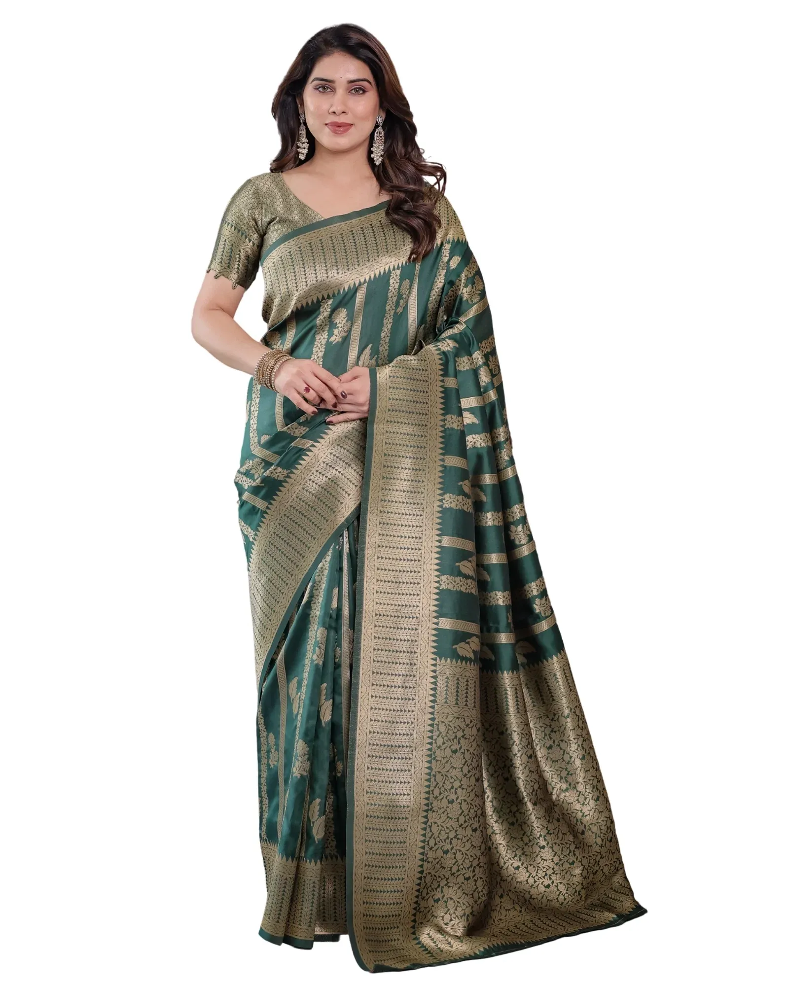 Sh Jcq 07 Soft Lichi Silk Zari Worked Saree Collection