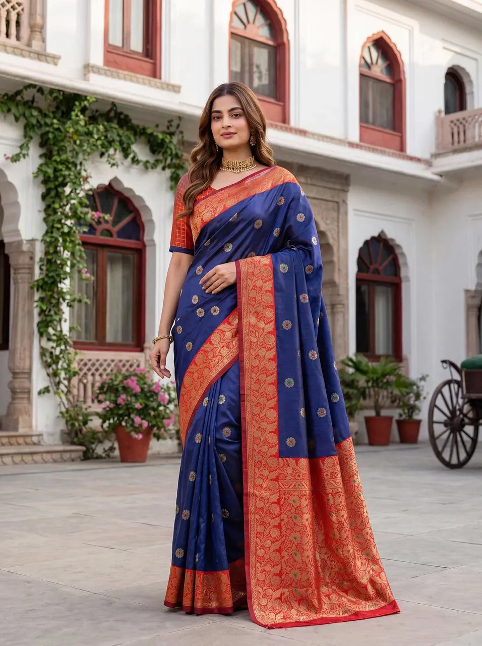 Soft Silk 7006 Lichi Silk with Jacquard Work Saree